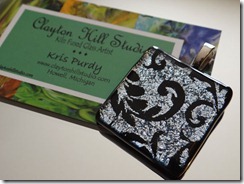 Silver Dichro Flourish Scroll Pendant