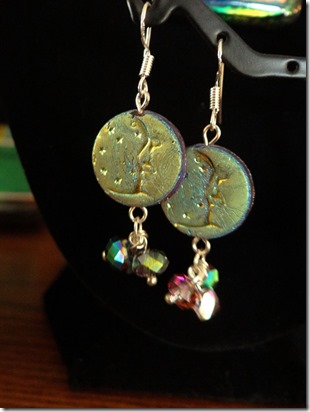 Dichro moon earrings